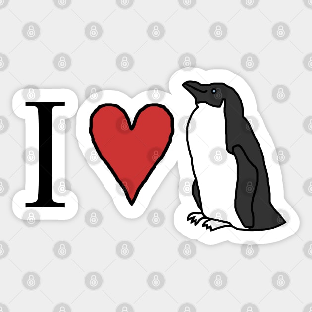 I Love My Penguin Sticker by ellenhenryart